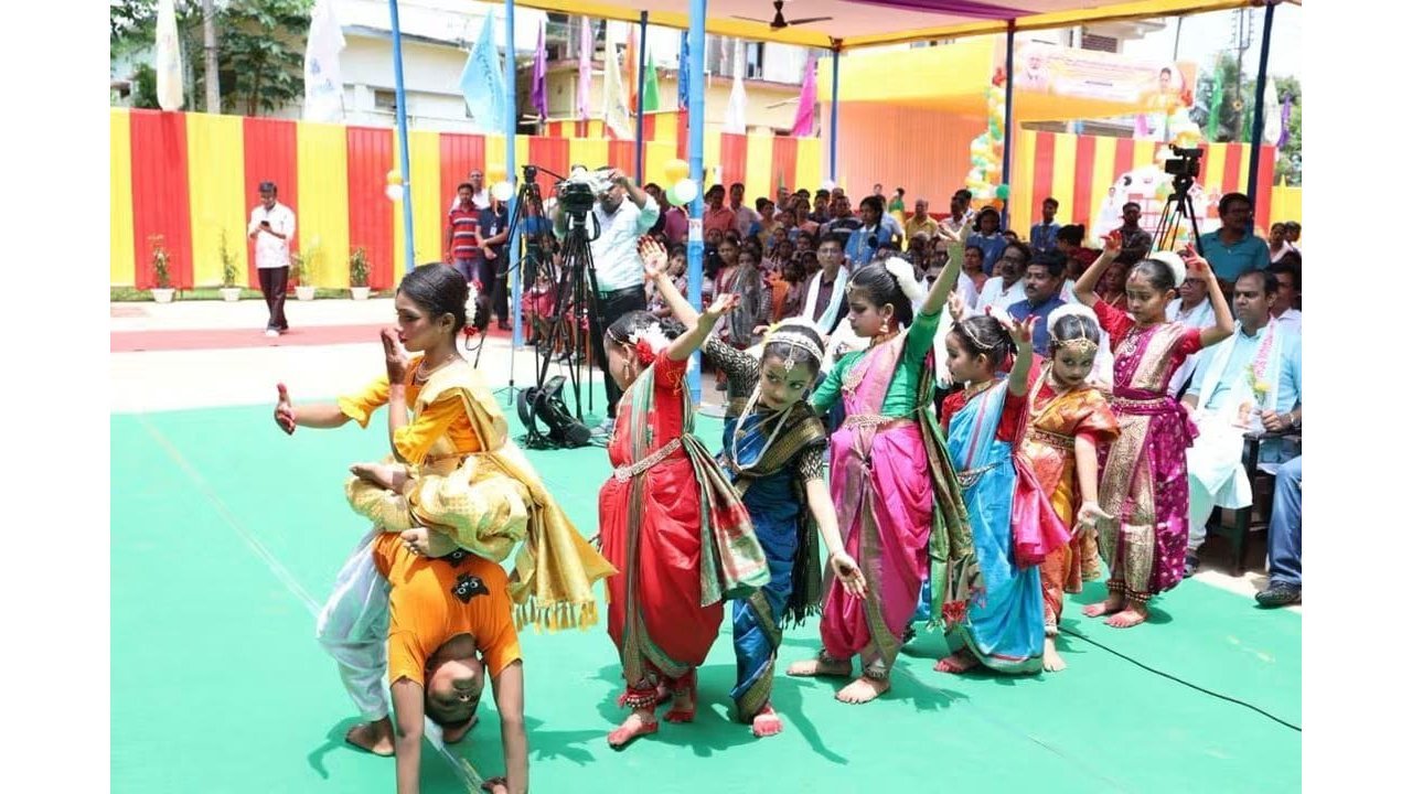 School Students performs in the inagural  program of school building