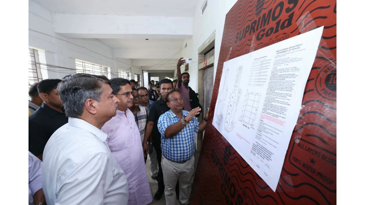 CM Manik Saha Reviews Progress of New Building at Kshetramohan S.B. School